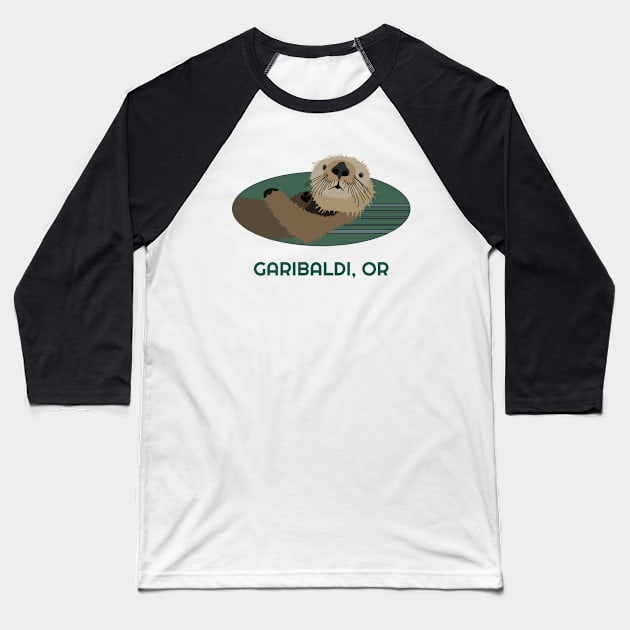 Cute Otter Garibaldi, Oregon Coast Resident Fisherman Gift Baseball T-Shirt by twizzler3b